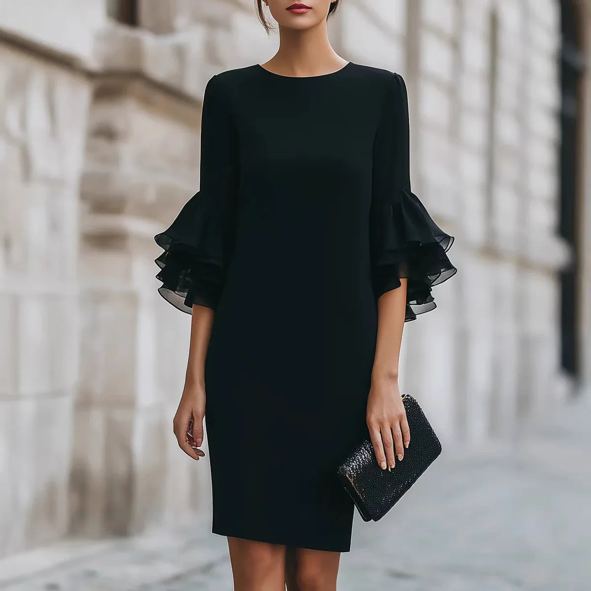 Paula | Vestido Elegante com Babados