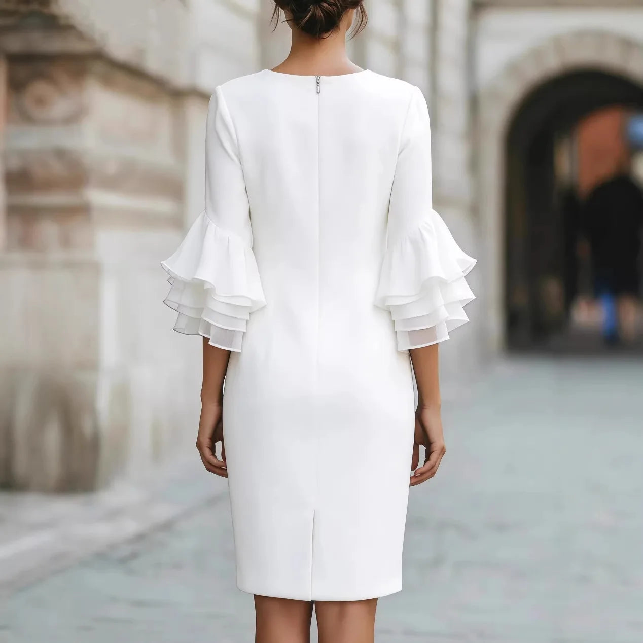 Paula | Vestido Elegante com Babados