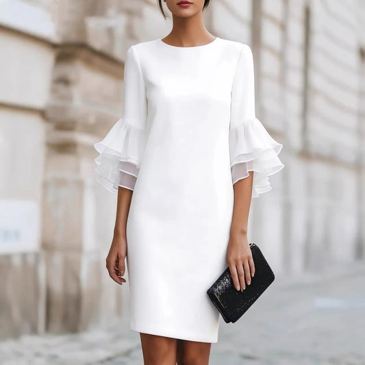 Paula | Vestido Elegante com Babados