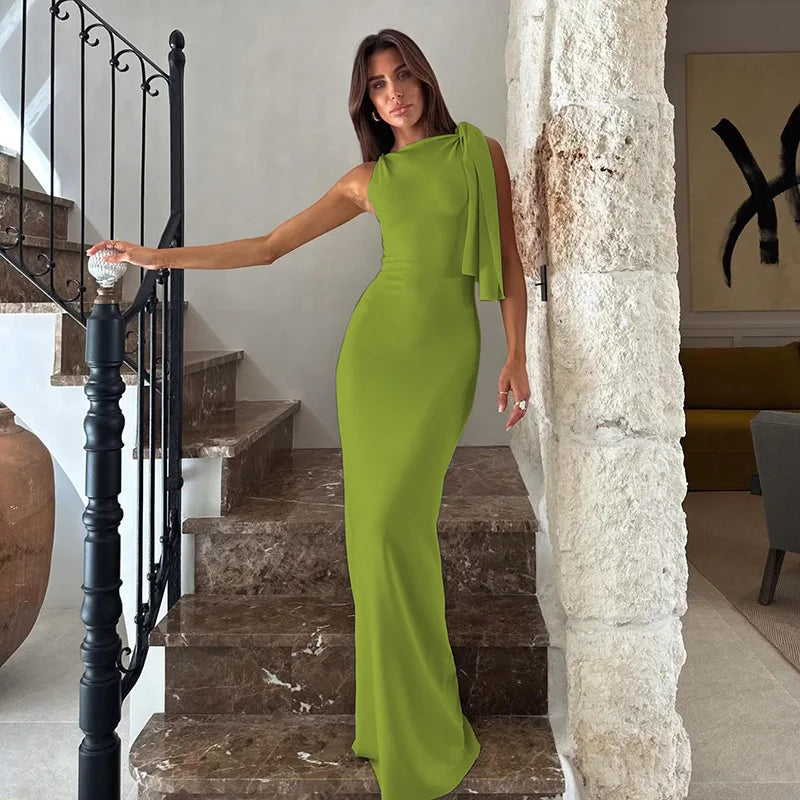 Núria | Vestido Maxi Bodycon Decote O Chic