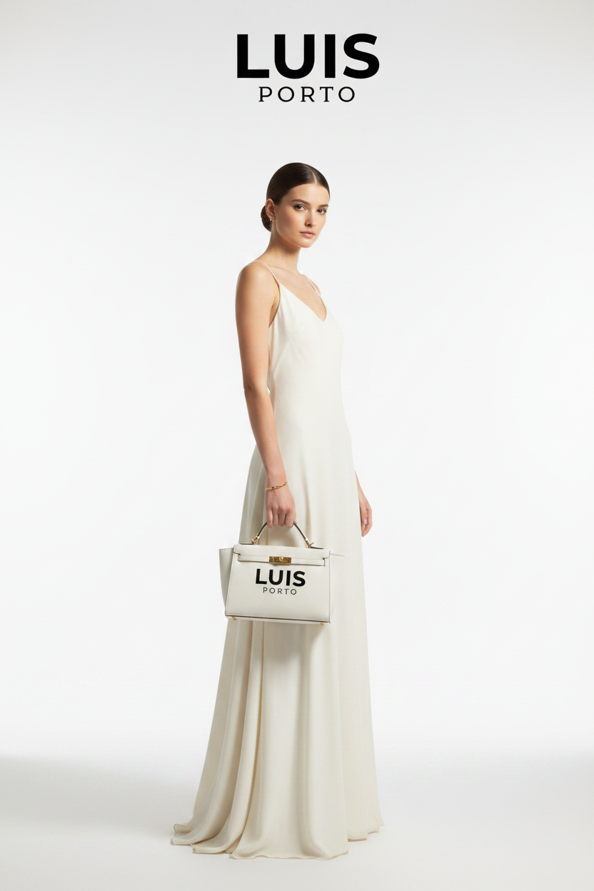 Mulher com saco branco Luis Porto